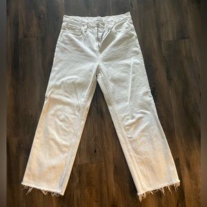 Hudson Remi Straight Cropped White jeans